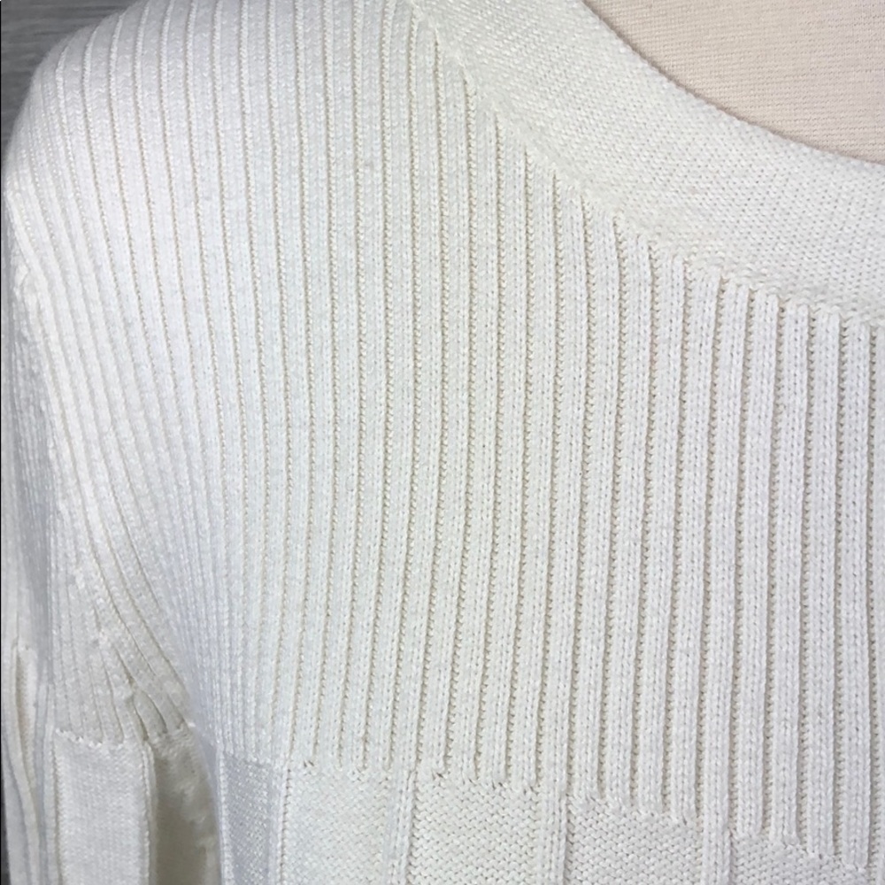 Eddie Bauer Cream Crop Cardi Knit Cotton Sweater - Picture 8 of 10